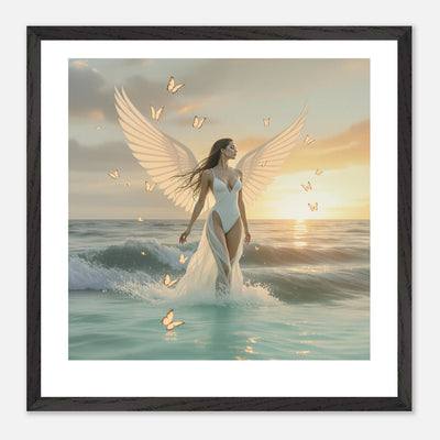 Engel Model im Bikini kommt aus den Wellen