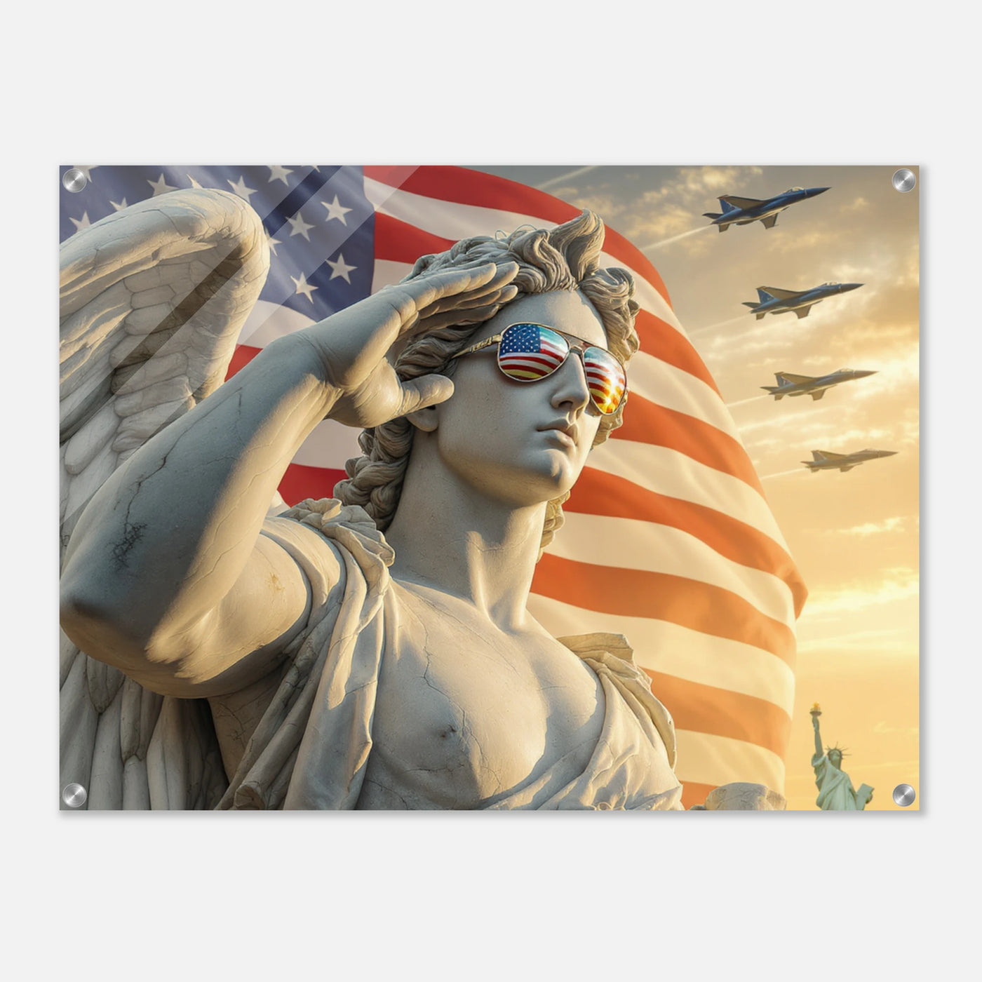 Heroic Marble Angel saluting for veterans