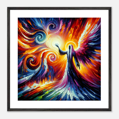 Gerahmtes Premium-Poster: Der Altar der Dualität, Engel in mystischer Beschwörung, abstrakte Kunst für Meditationsräume und spirituelle Zentren