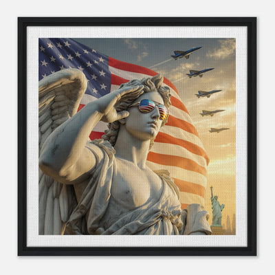 Saluting Angel with Jets and Statue of liberty