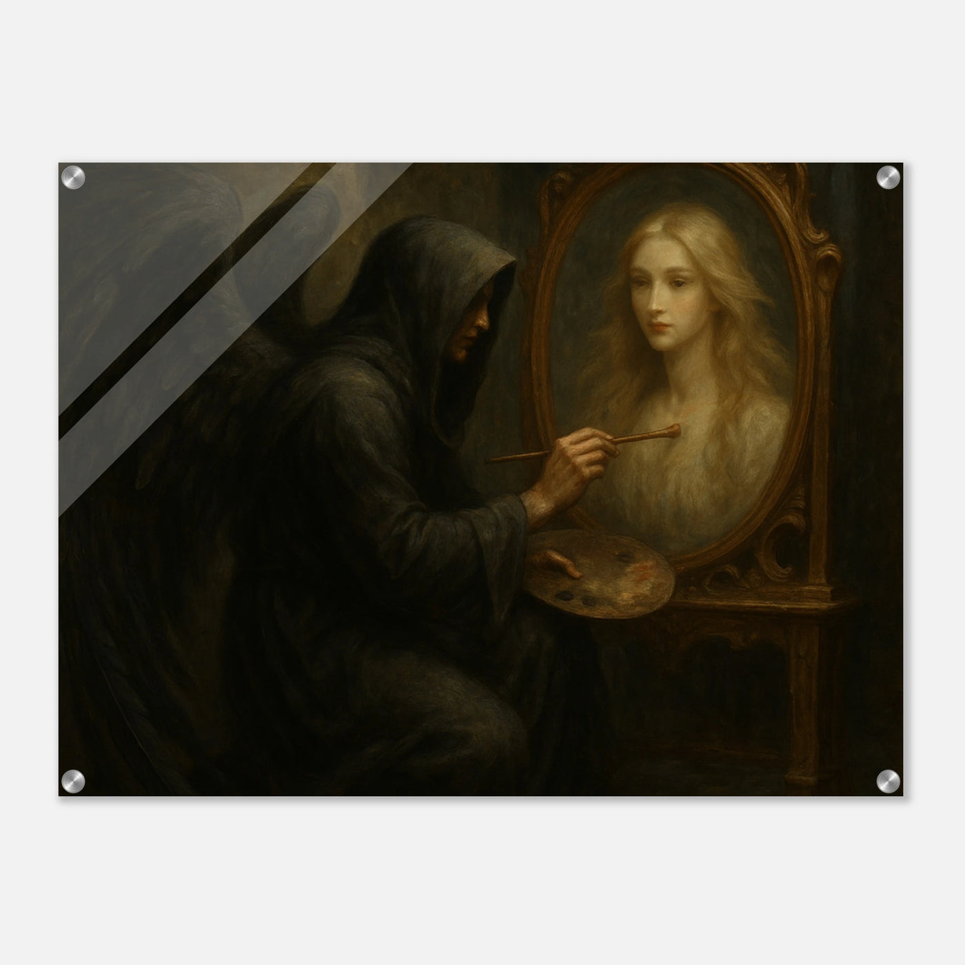 Maler malt altes Portrait