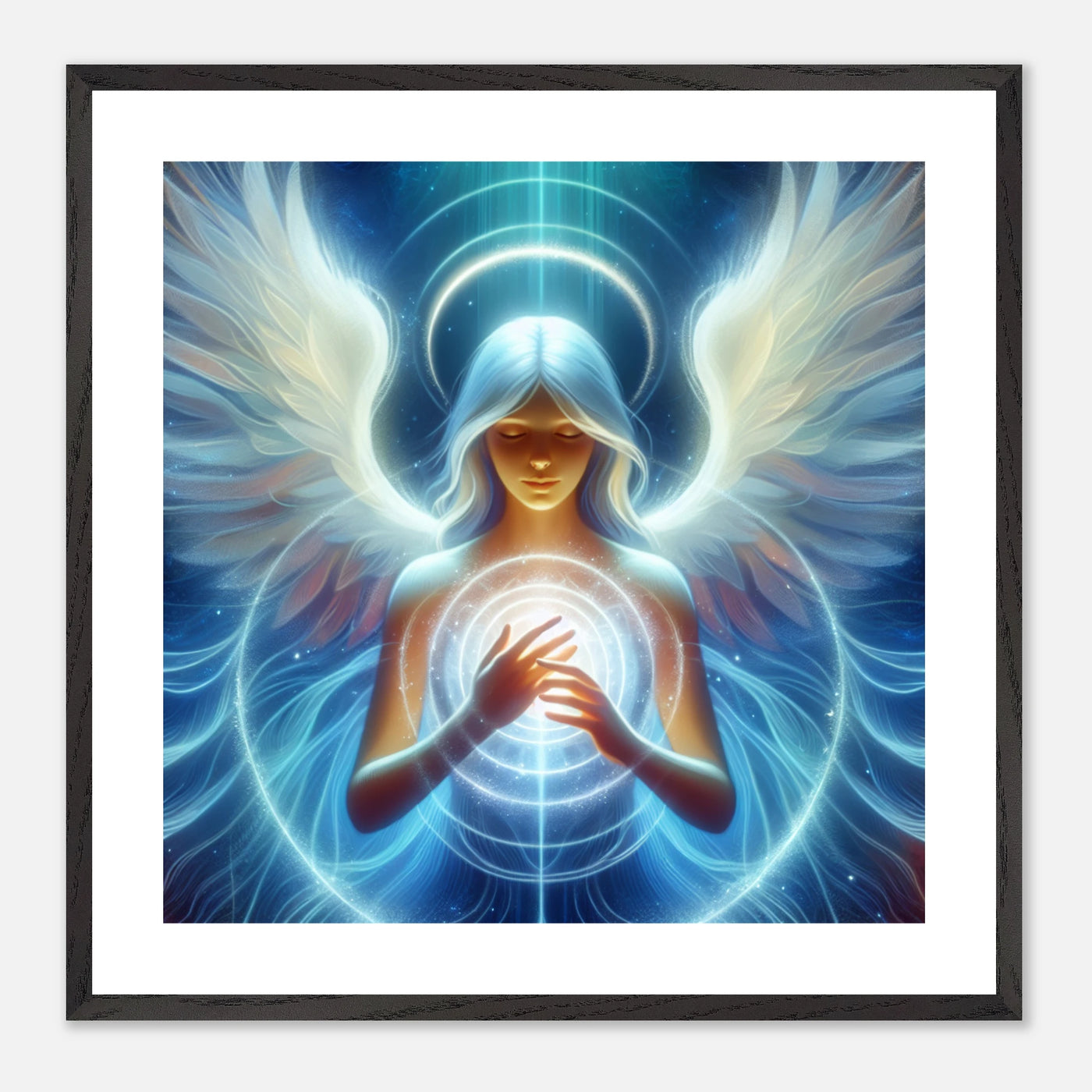 Engel mit heilendem Licht aus dem Herzen – spirituelles Poster voller Geborgenheit und Energie