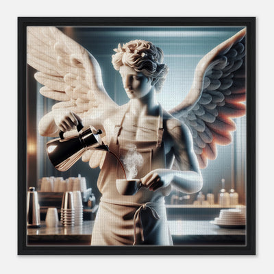 Gerahmte Leinwand für die hippe Barista Bar - Kaffeemaschine und Siebträgermaschine machen perfekten Kaffeegenuss