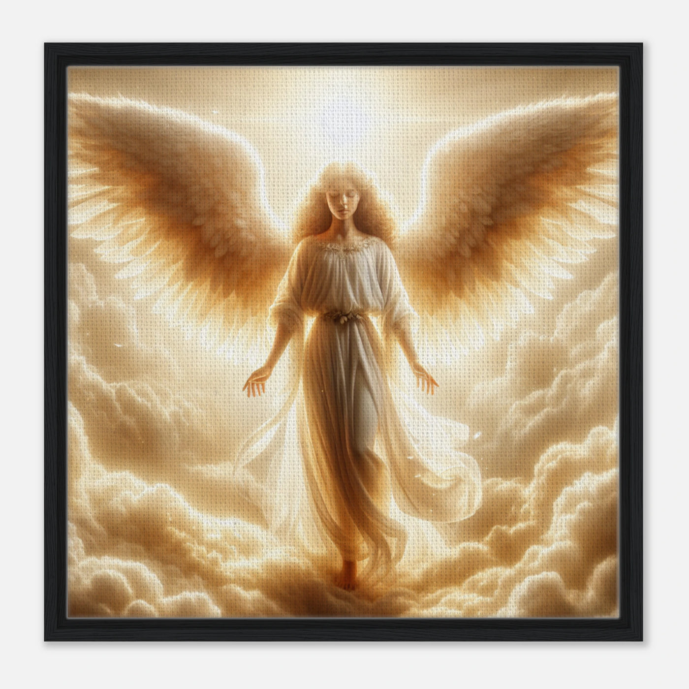 Gerahmte Leinwand: The Guardian Angel, einladender Schutzengel im Himmel, symbolisiert Geborgenheit und Licht, inspirierende Wanddekoration für Wohnzimmer und Räume der Erholung