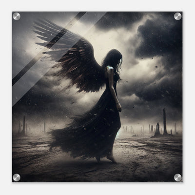 Gemälde - Verführerisch, mystisch, rebellisch und finster schwebt der Engel des Todes über das Schlachtfeld