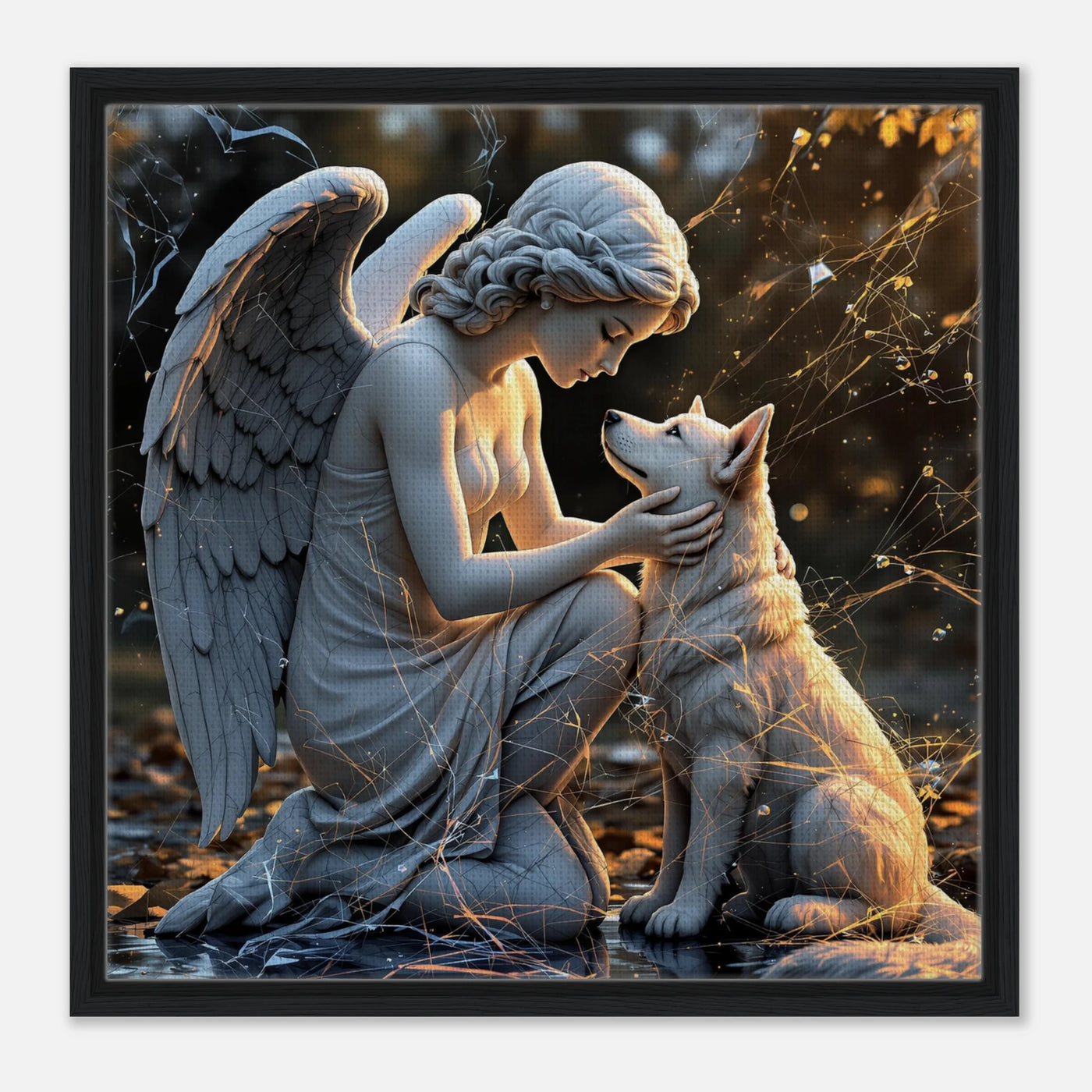 Der treue Hund liebt seinen Engel über alles. 