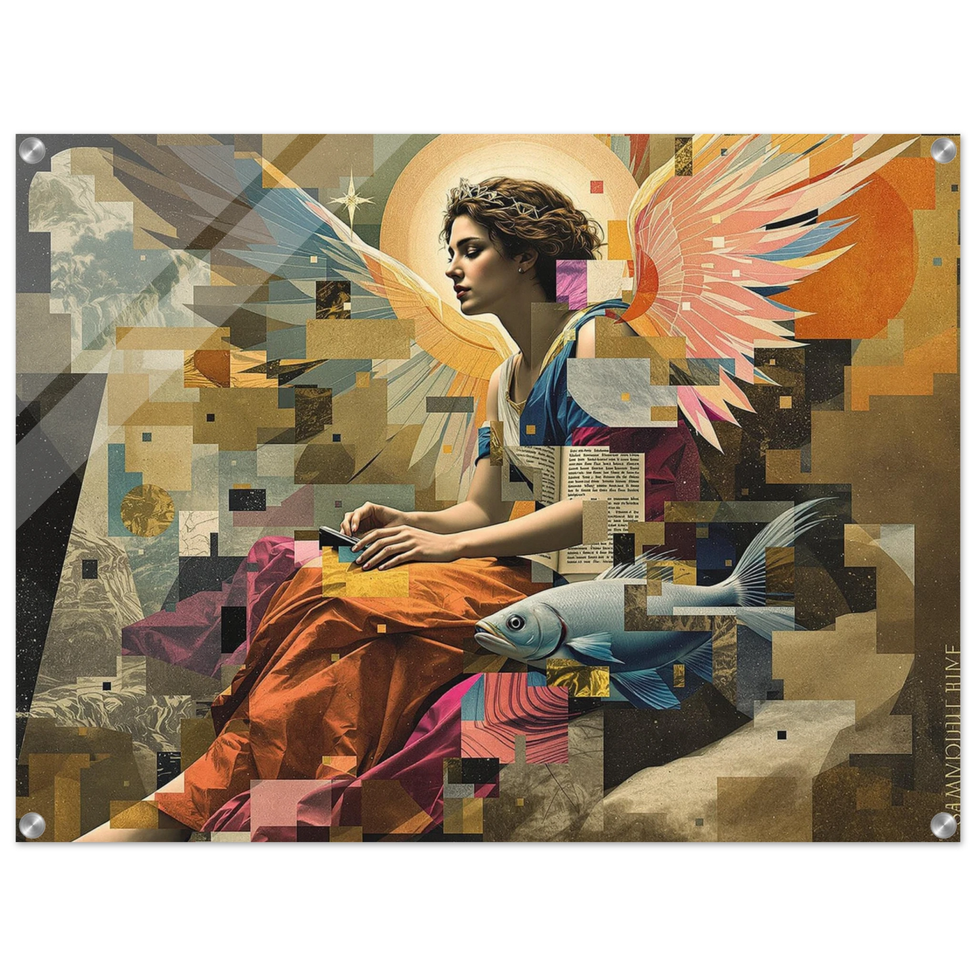 Schutzengel auf Acryl Kunst